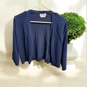 Women's Navy Open-Front Cardigan